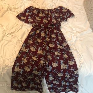 Off the Should Floral Jumpsuit